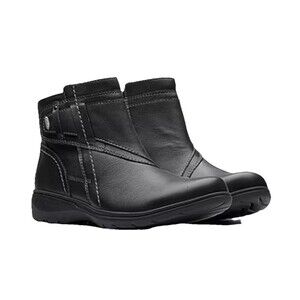 Clarks Collection Women's Carleigh Style Ankle Boots Black Leather 8.5W NIB